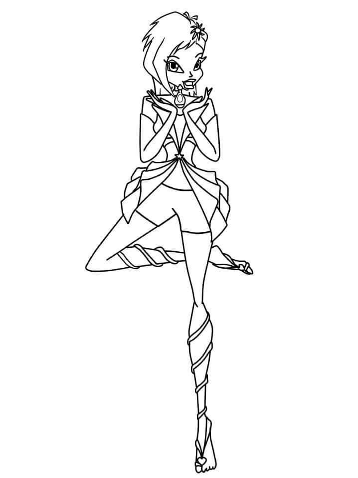 Dibujo de Winx Club Enchantix Tecna para Colorear
