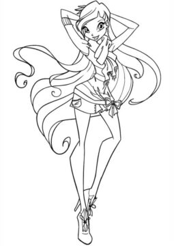 Dibujo de Hermosa Stella para Colorear