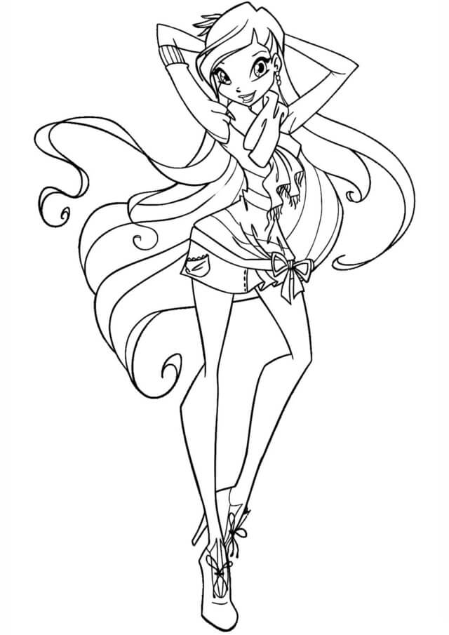 Dibujo de Hermosa Stella para Colorear