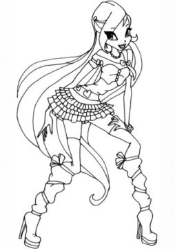 Dibujo de Winx Bloom Feliz para Colorear