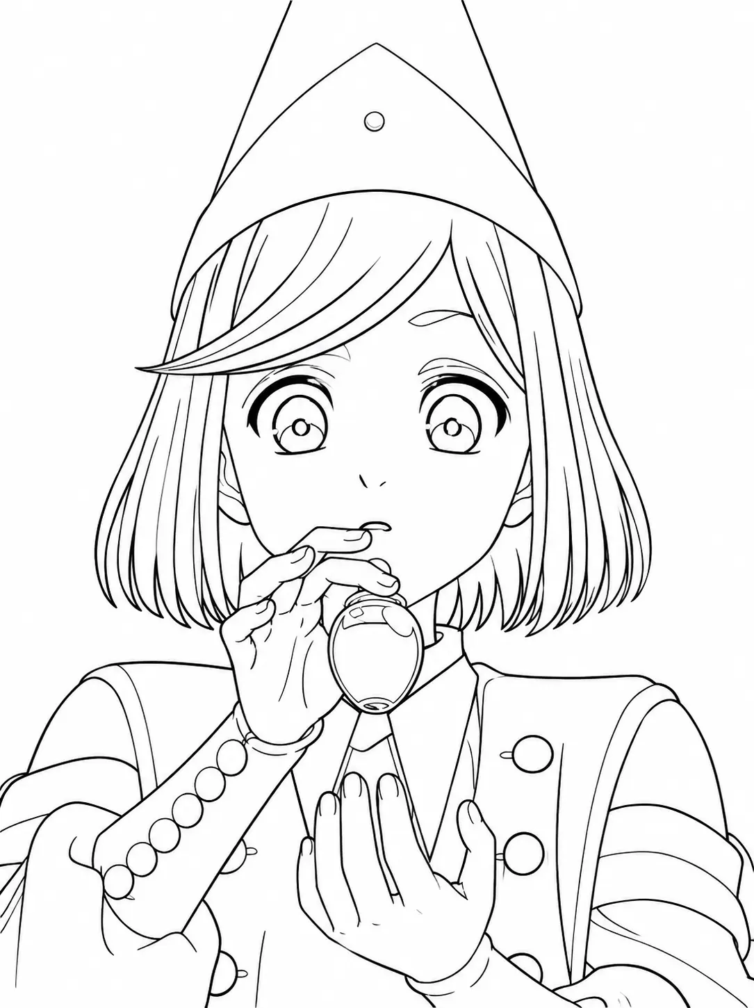 Dibujo de Coco de Witch Hat Atelier Sosteniendo una Pocion mágica página para Colorear