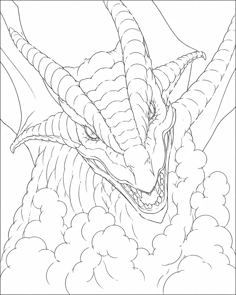 Dibujo de Criatura de dragón mágico página para Colorear