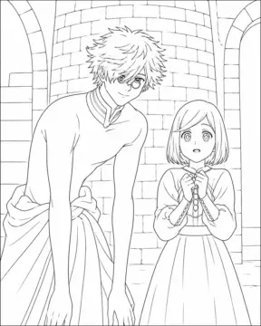 Dibujo de Escena de Coco y Qifrey página para Colorear