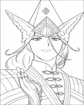 Dibujo de Mago con Sombrero Alado página para Colorear
