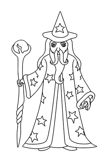 Dibujo de Mago Alto para Colorear