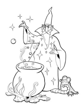 Dibujo de Medicina de Cocina de Mago para Colorear