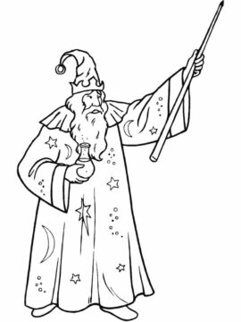 Dibujo de Viejo Mago para Colorear