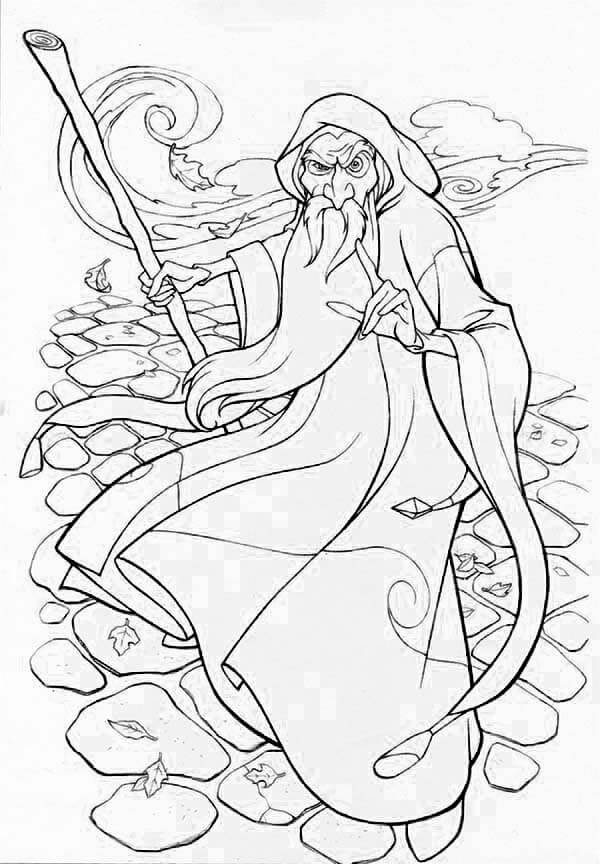 Dibujo de Viento Mago para Colorear