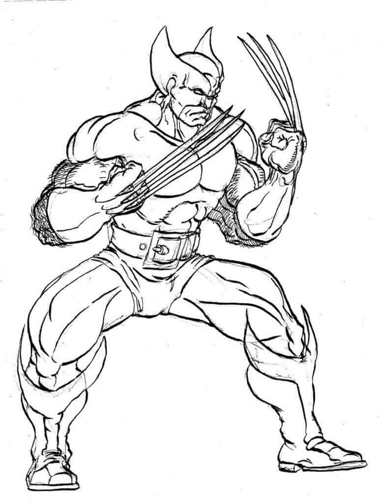 Dibujo de Lobezno Fuerte para Colorear
