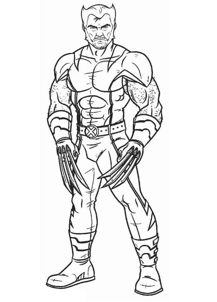 Dibujo de Lobezno de X Men para Colorear