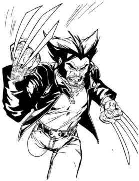 Dibujo de Wolverine Corriendo para Colorear