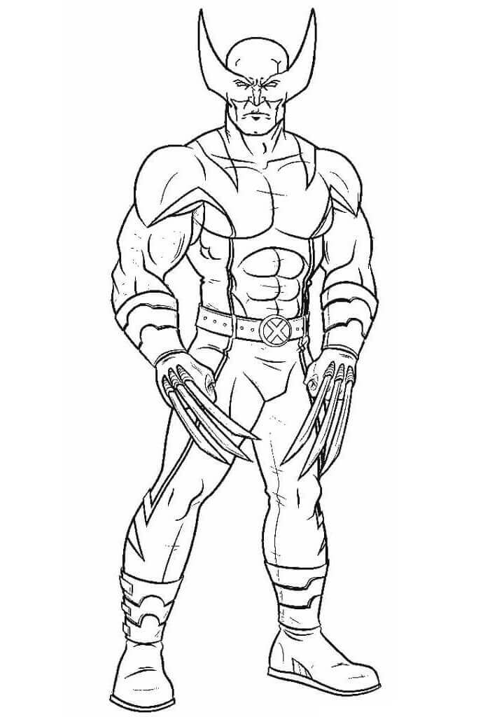 Dibujo de Wolverine de Pie para Colorear