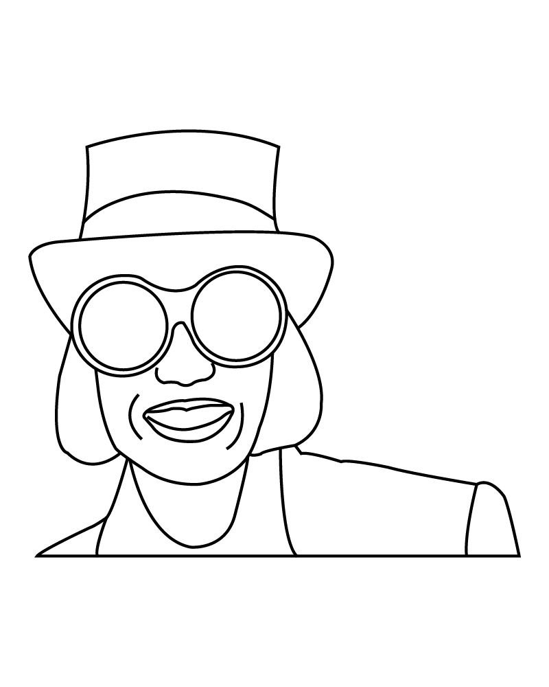 Dibujo de Artistic Willy Wonka Coloring Page para Colorear