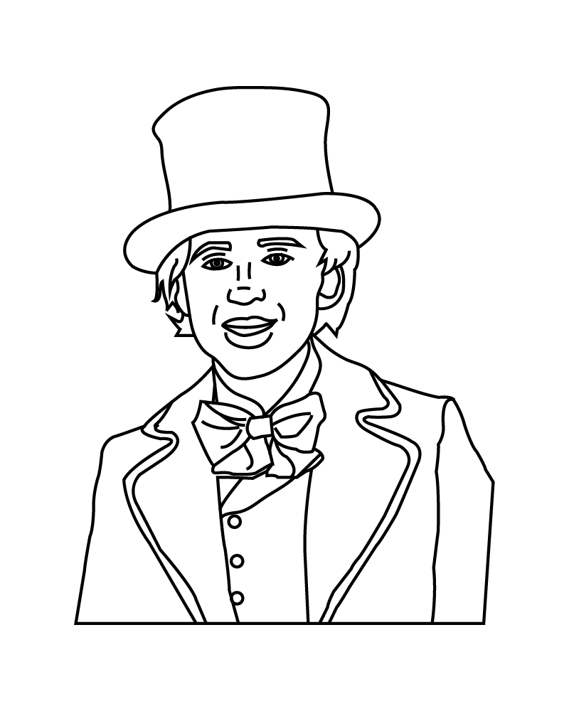 Dibujo de Creative Willy Wonka Coloring Sheet para Colorear