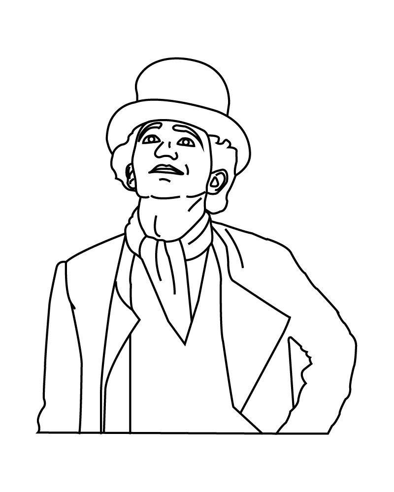Dibujo de Easy Willy Wonka Coloring Page para Colorear