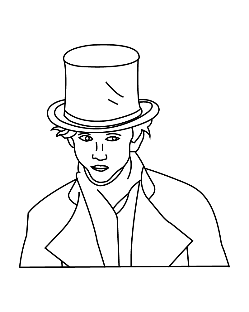 Dibujo de Printable Willy Wonka Coloring Sheet para Colorear