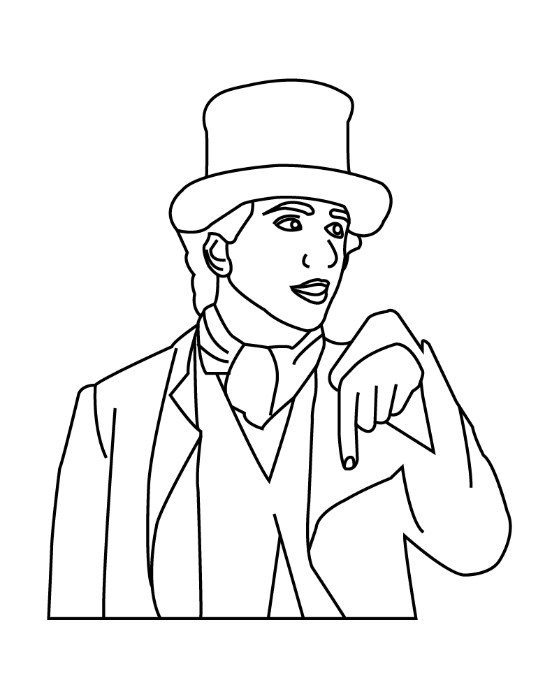 Dibujo de Simple Willy Wonka Coloring Page para Colorear