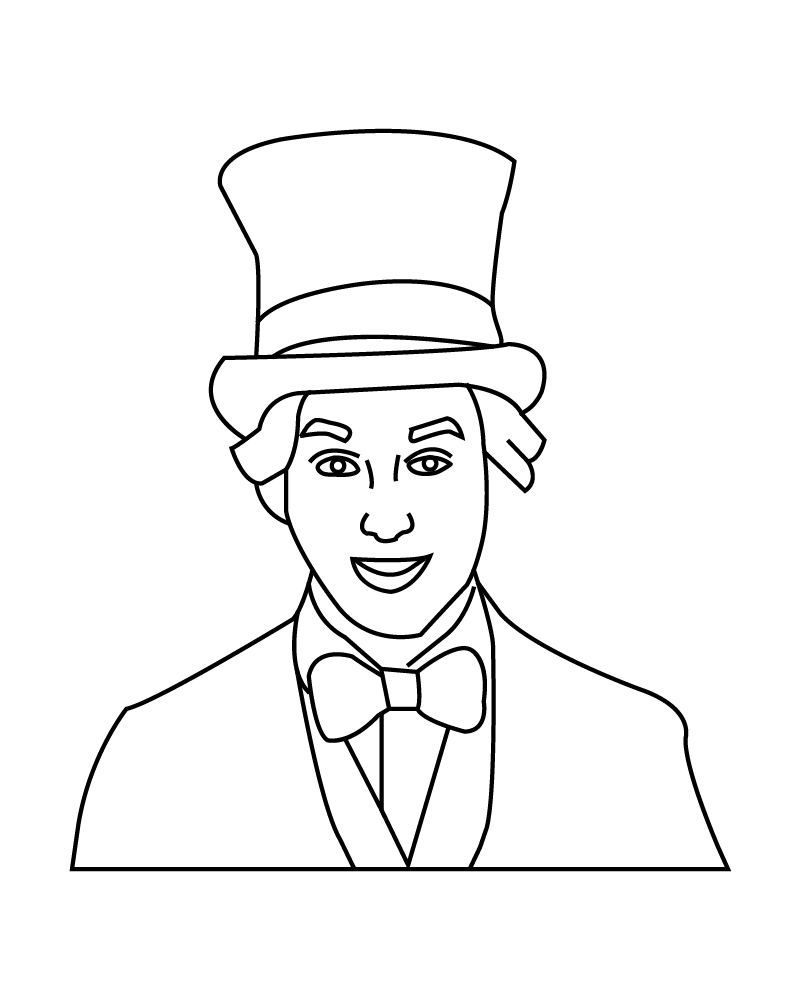 Dibujo de Willy Wonka Coloring Page For Children para Colorear