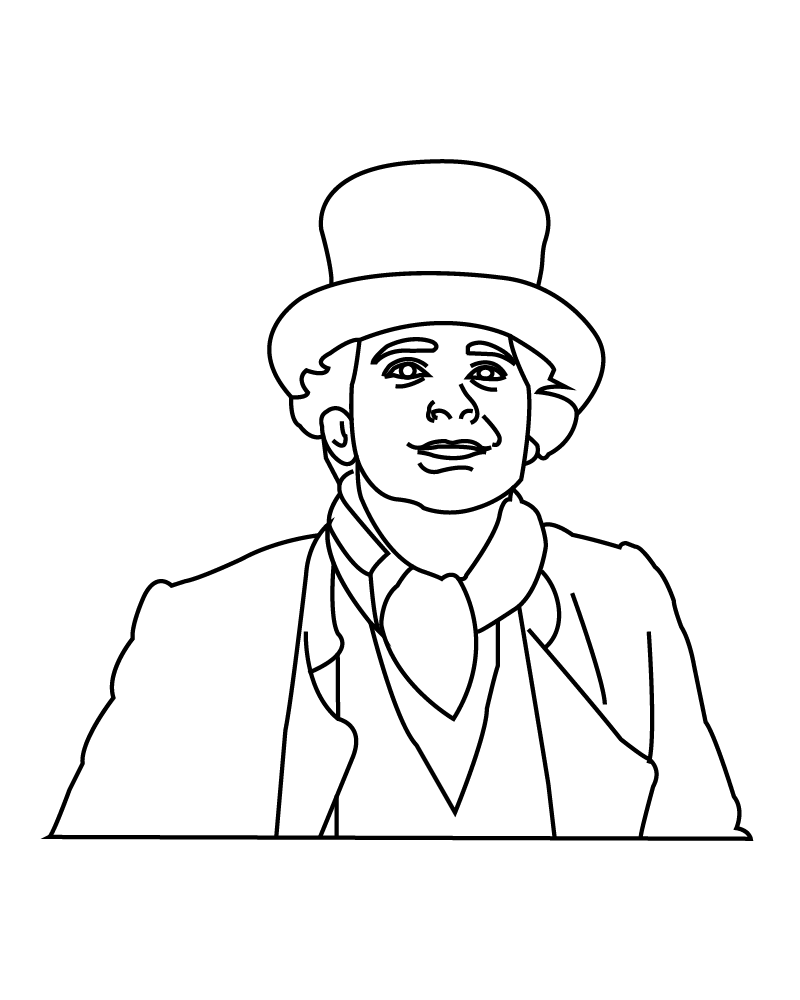 Dibujo de Wonka Free Printable Coloring Page para Colorear