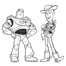 Dibujo de Bonito Woody y Buzz para Colorear