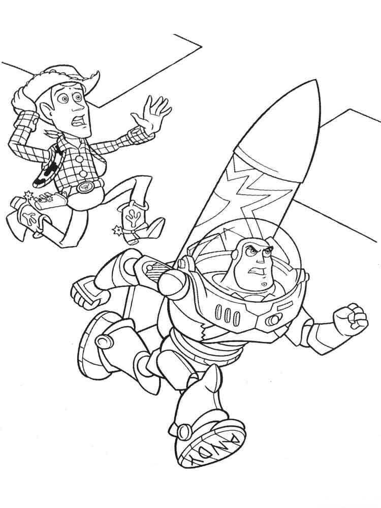 Dibujo de Impresionante Woody y Buzz para Colorear