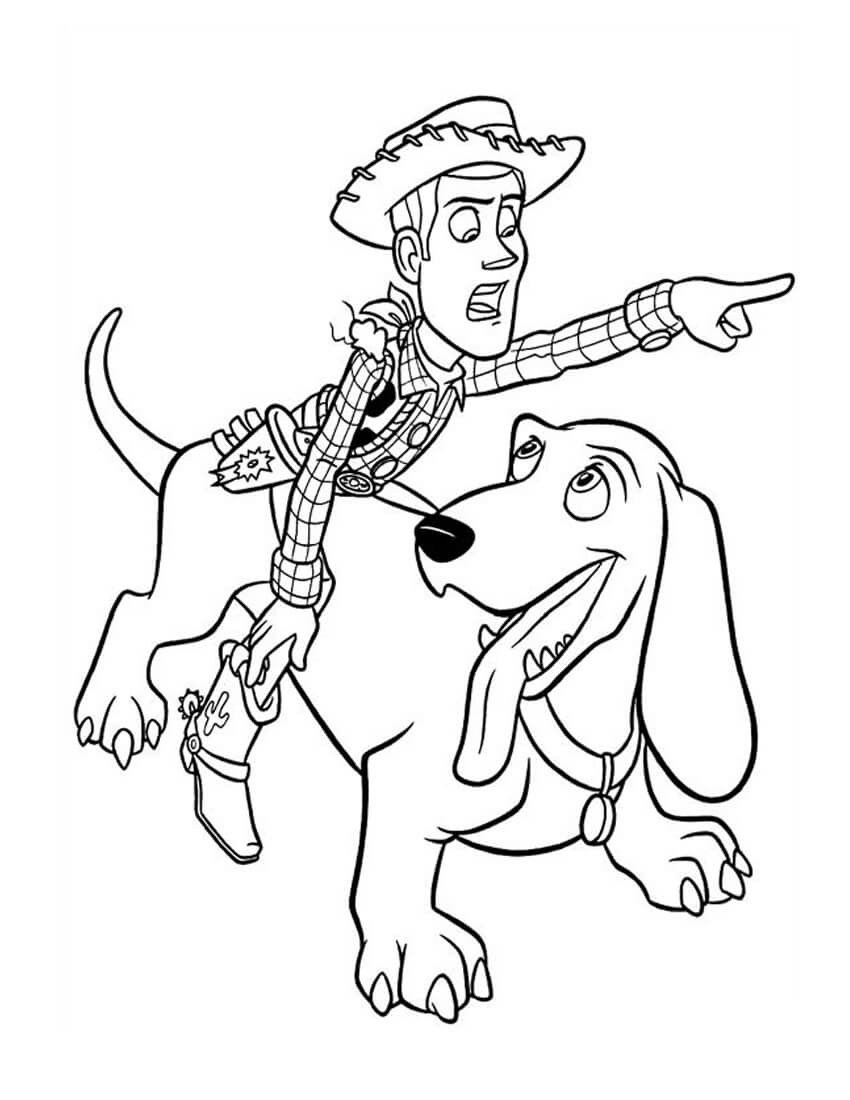 Dibujo de Perro de Montar Woody para Colorear