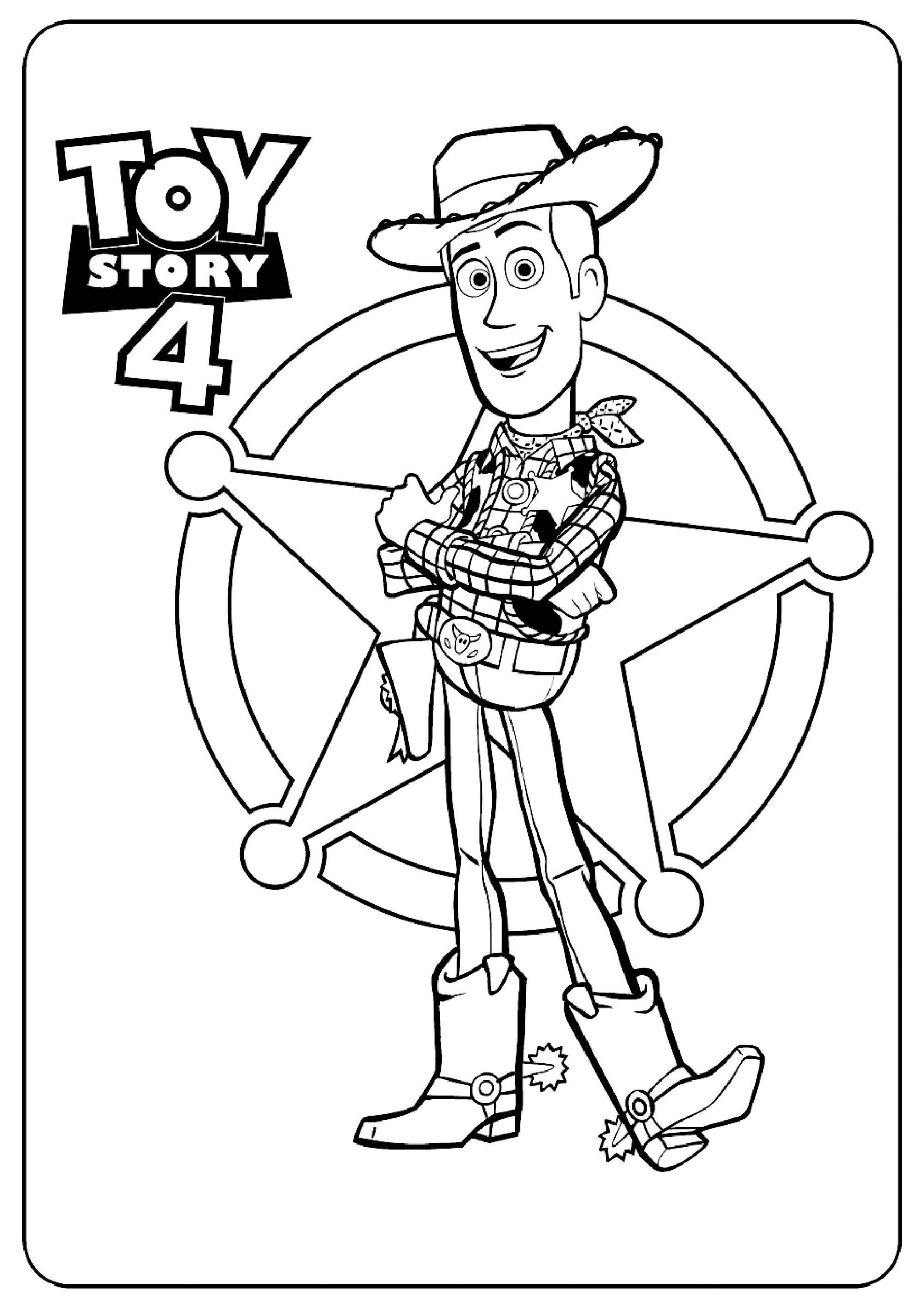 Dibujo de Woody de Toy Story 4 Scaled para Colorear