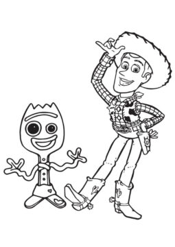 Dibujo de Woody y Forky para Colorear