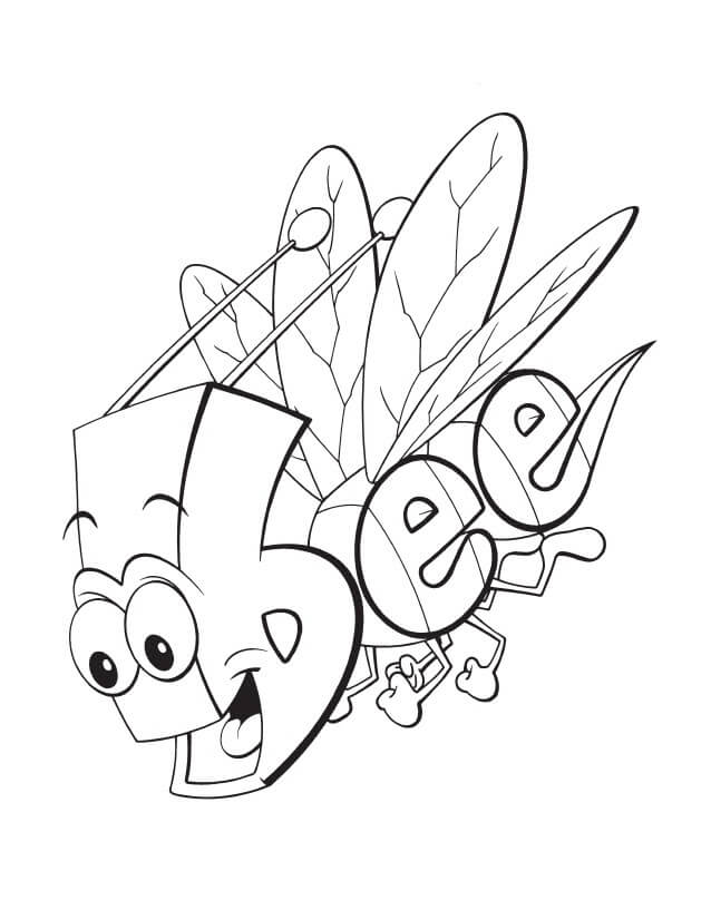 Dibujo de Abeja Divertido para Colorear