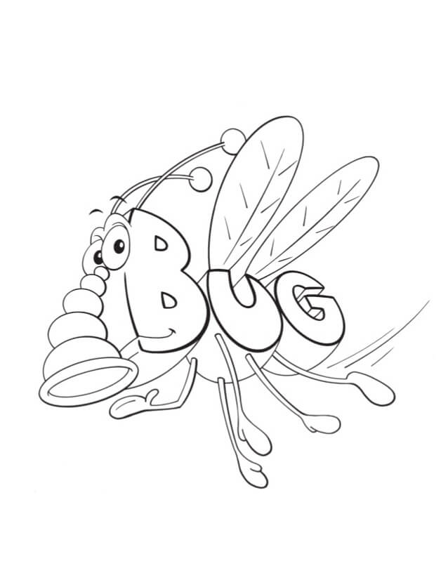 Dibujo de Bug Volando para Colorear