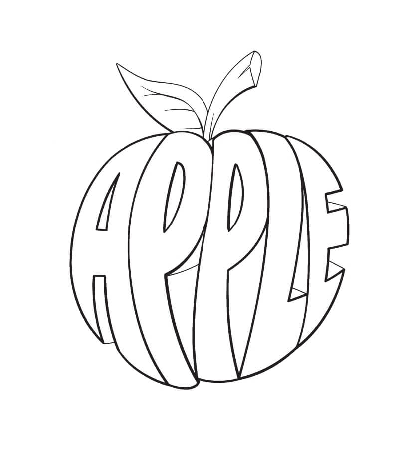 Dibujo de Manzana de Wordworld para Colorear