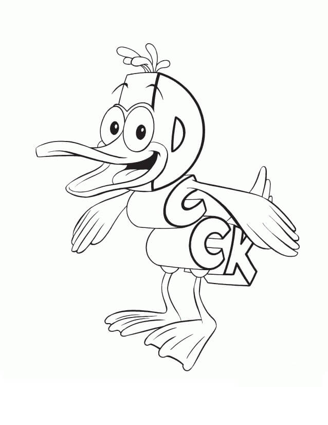Dibujo de Pato Divertido para Colorear