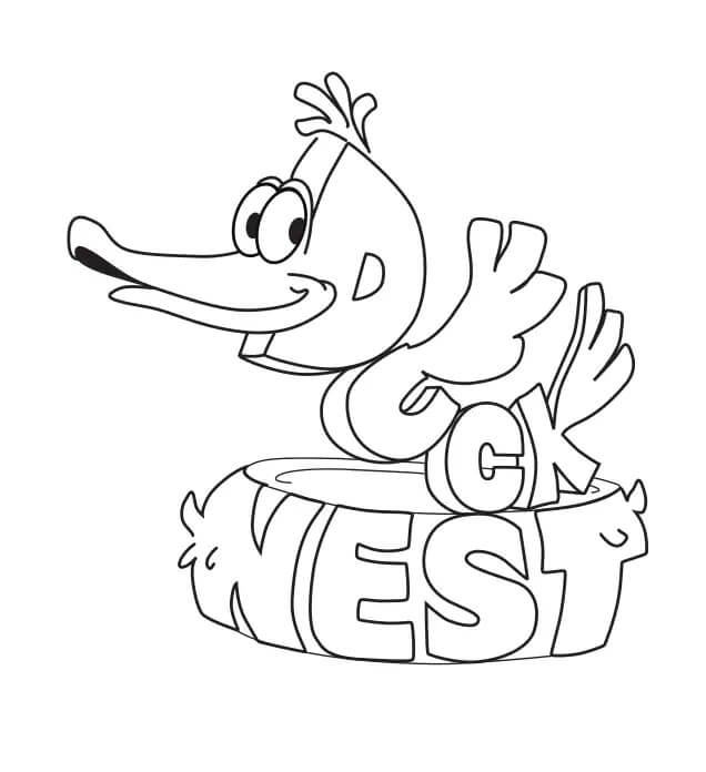 Dibujo de Pato Lindo para Colorear