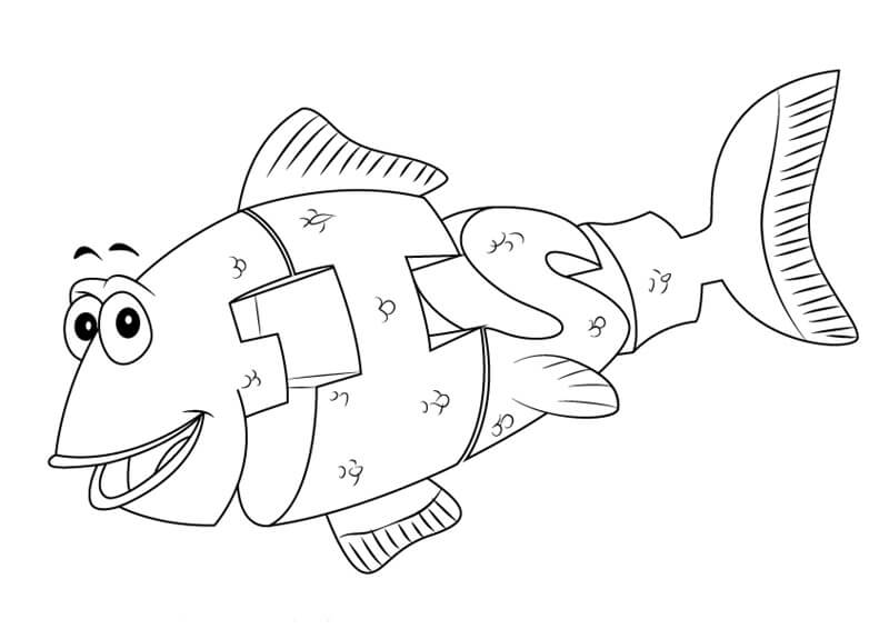 Dibujo de Pescado de Wordwold para Colorear