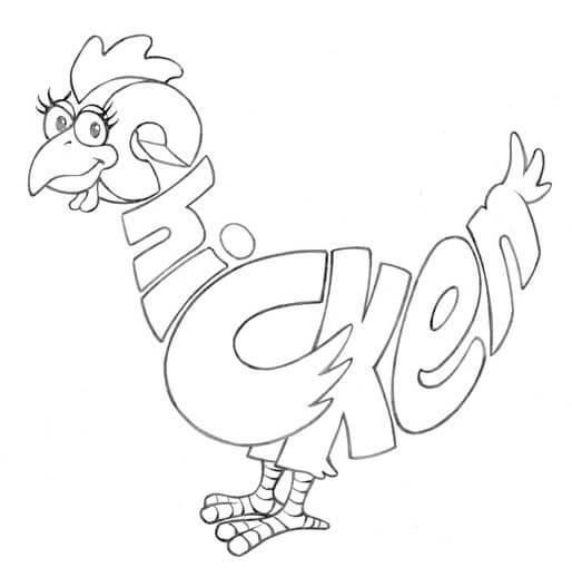 Dibujo de Pollo de Wordwold para Colorear