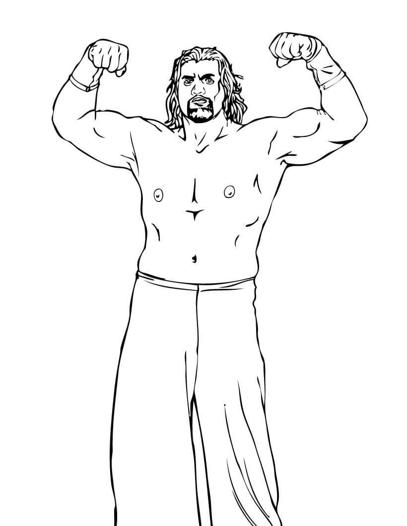 Dibujo de Fuerte Best Wrestling Wwe para Colorear