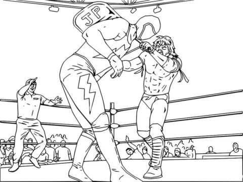 Dibujo de Lucha de Lucha Libre de la Wwe para Colorear
