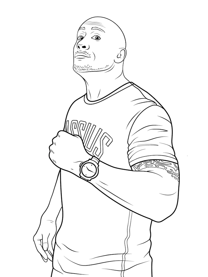 Dibujo de Wwe Dwayne la Roca Johnson para Colorear