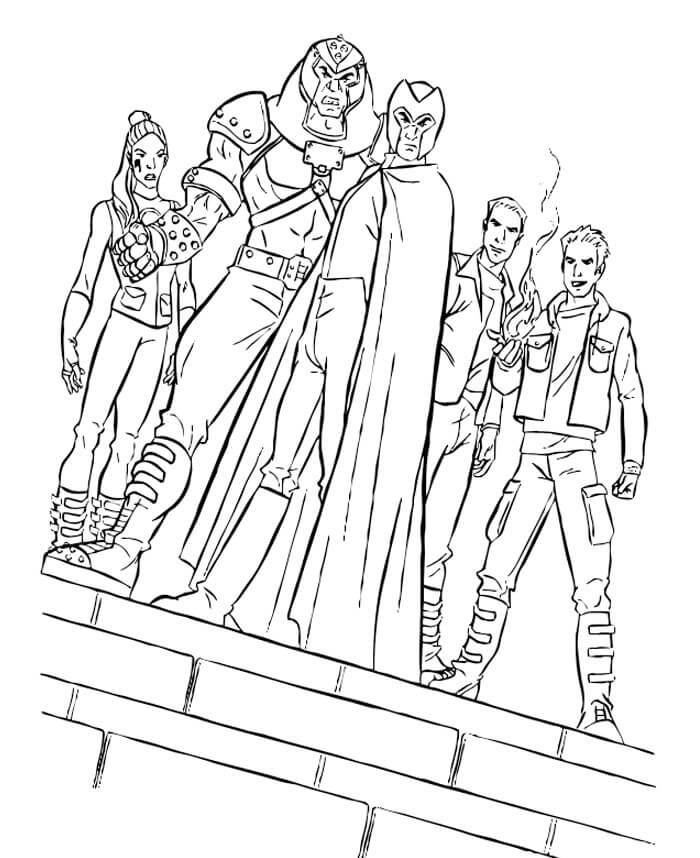 Dibujo de Equipo Oscuro X Men para Colorear