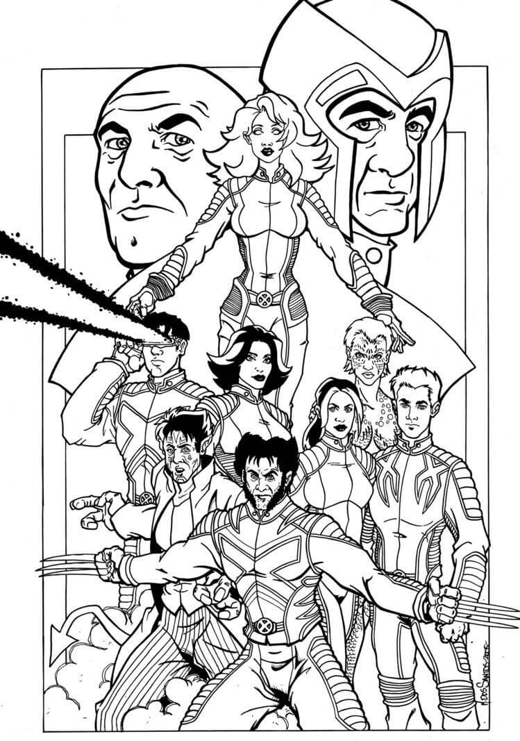 Dibujo de Equipo X Men para Colorear
