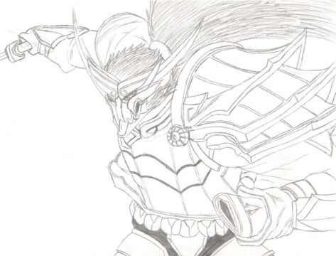 Dibujo de Luna de Sangre de Yasuo para Colorear