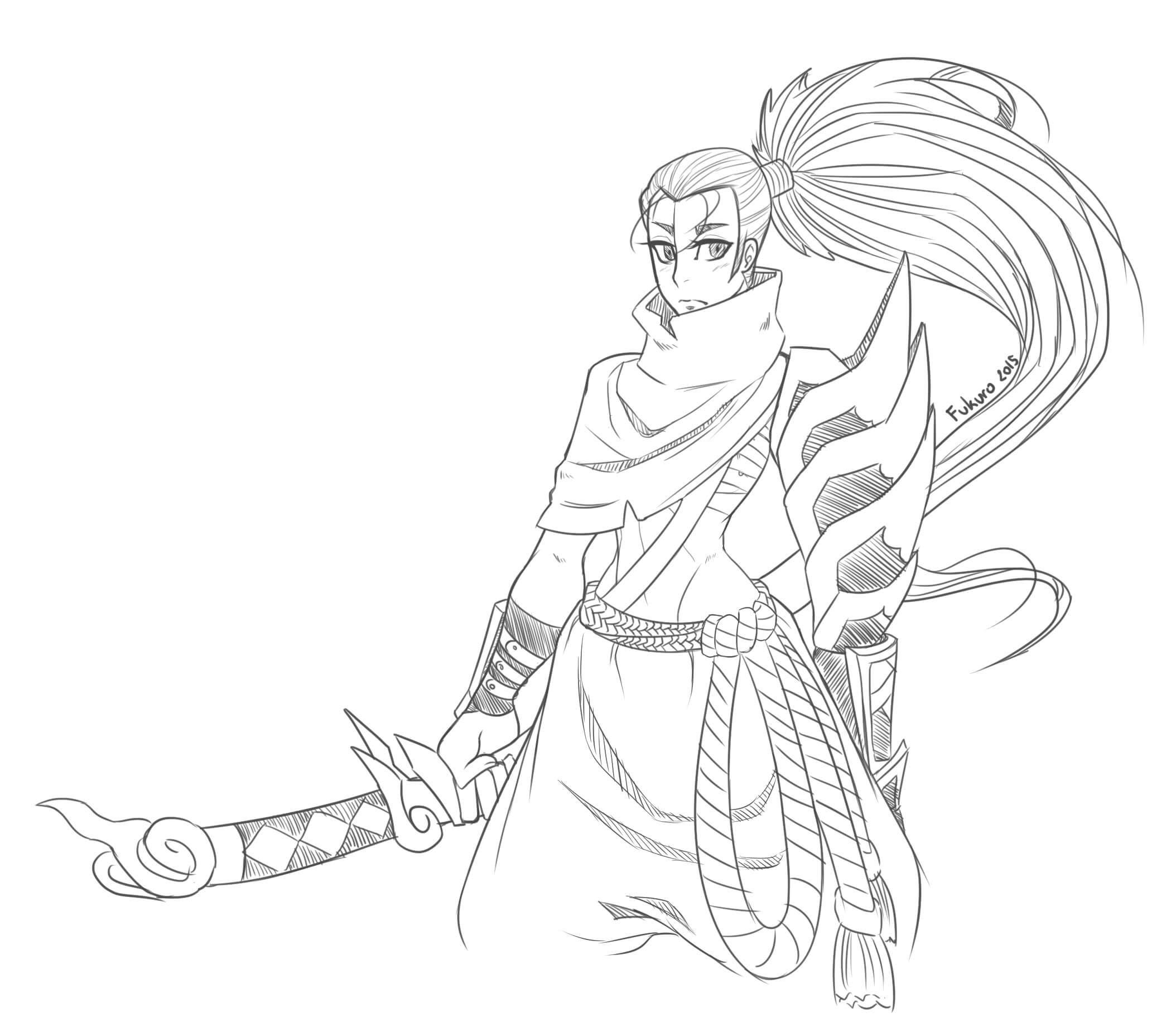 Dibujo de Yasuo Hermoso para Colorear