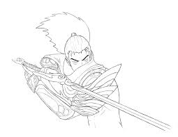 Dibujo de Yasuo Luchando para Colorear