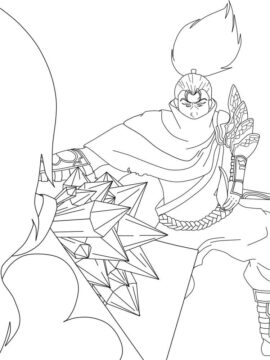 Dibujo de Yasuo Vs Taric para Colorear