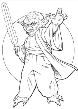 Dibujo de Maestro Yoda para Colorear