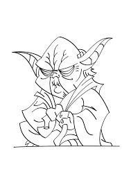 Dibujo de Maestro Yoda Sentado para Colorear