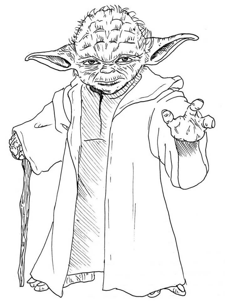 Dibujo de Maestro Yoda de Star Wars para Colorear