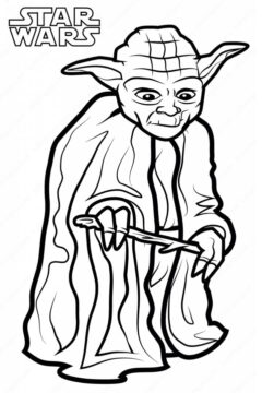 Dibujo de Maestro Yoda en Star Wars para Colorear