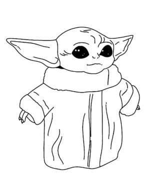 Dibujo de Yoda Kawaii para Colorear
