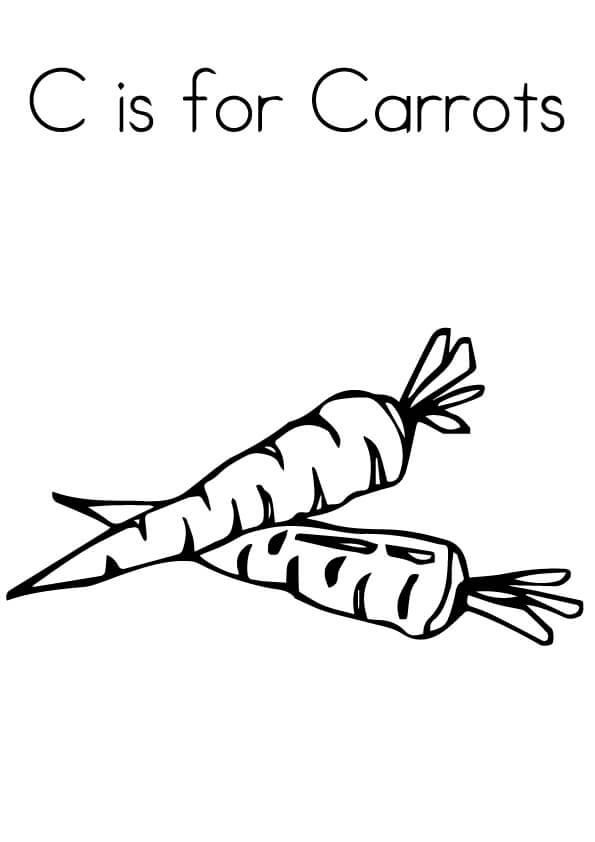 Dibujo de C Es para Zanahoria para Colorear
